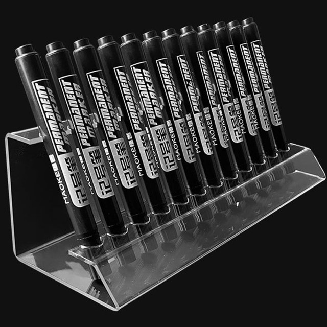 Acrylic Transparent Pen Holder Display Stand Multifunctional Pen Display  Stand 6/12-Slots Eyebrow Pen Stand Makeup Brush Rack